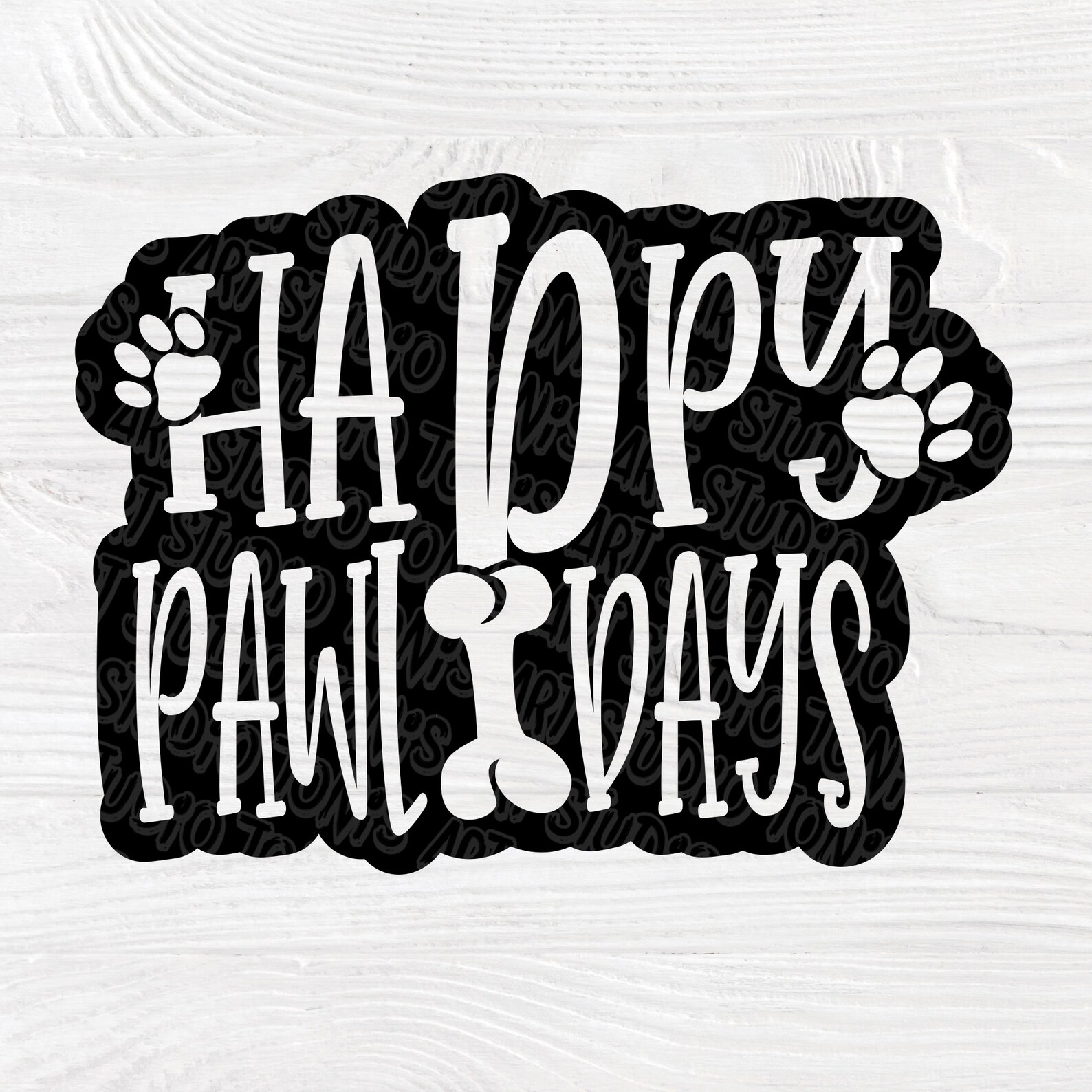 Happy Pawlidays SVG cut file Christmas Cut File Holiday | Etsy