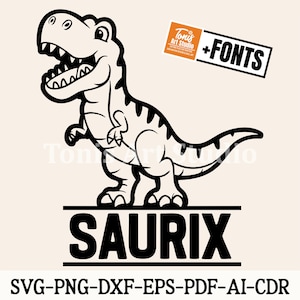 T-Rex Name Sign SVG: Custom Dinosaur Laser Cut File (Instant Download)
