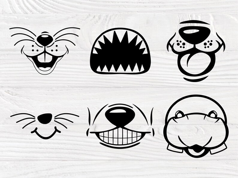 Download Kids Face Masks SVG Bundle Funny Animal Face Mask | Etsy