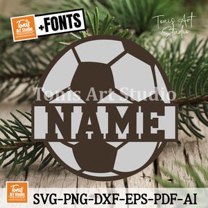 Fußball Namensschild SVG | Personalisierte Fußball | Laser Cut Vorlage | Fußball Geschenk für Kinder | Glühschmiede | Cricut | Silhouette