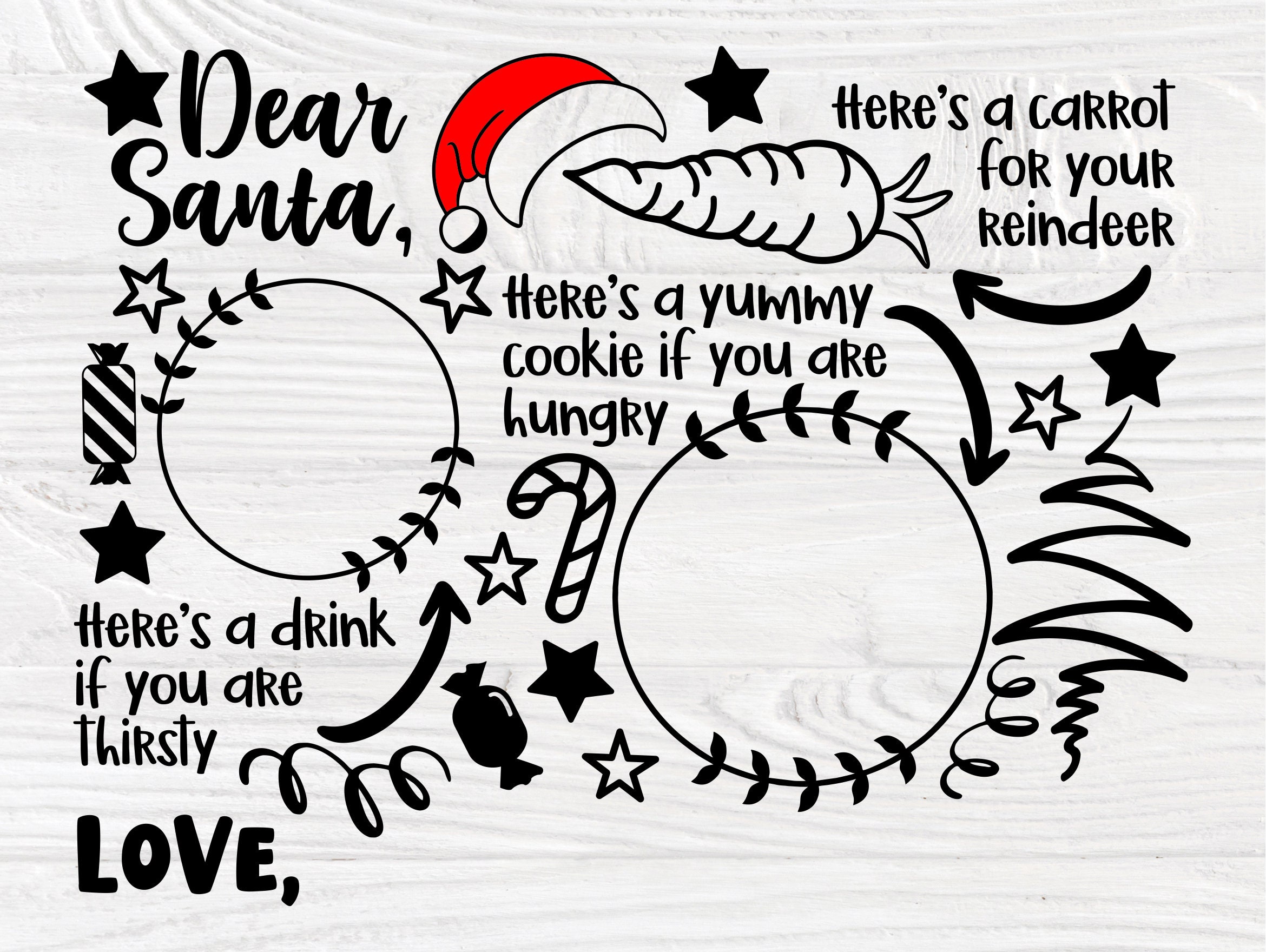 Dear Santa Tray SVG Bundle, Christmas Svg, Cookies