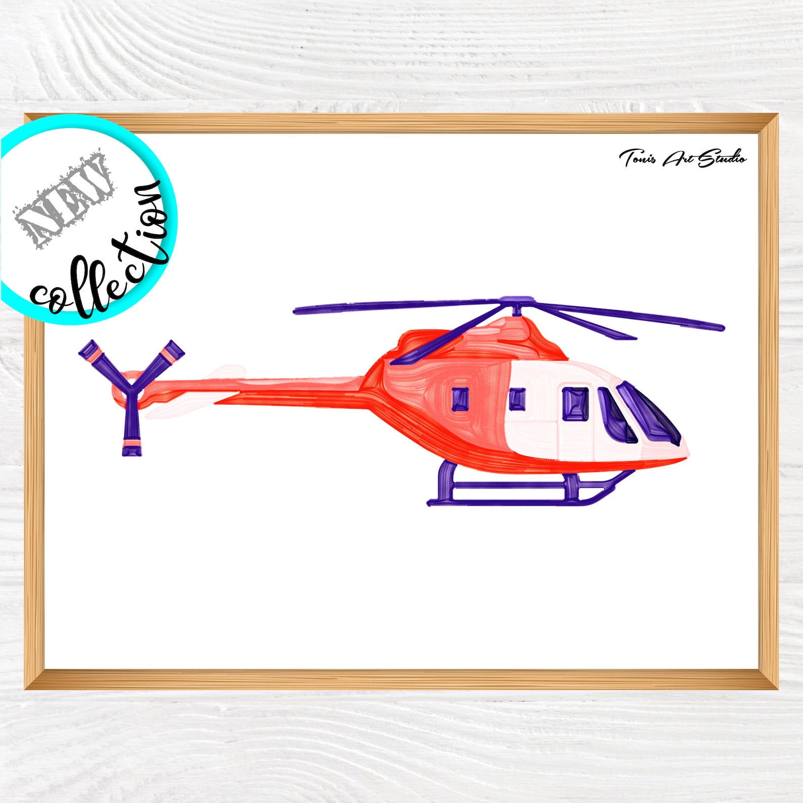 Helicopter Wall Art Helicopter Boy Nursery Art Helicopter Etsy