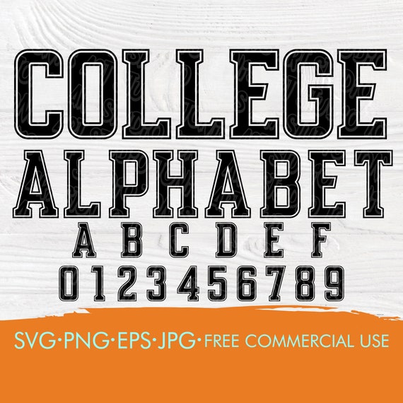 Varsity Font Svg College Font Svg Varsity Alphabet Svg Etsy