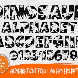 Dinosaur Font SVG | Dinosaur Alphabet | Dinosaur Cut Files | Dinosaur Monogram | Svg Files for Cricut and Silhouette | Dinosaur Letters Svg