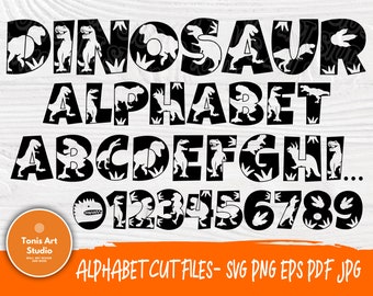 Dinosaur Font SVG | Dinosaur Alphabet | Dinosaur Cut Files | Dinosaur Monogram | Svg Files for Cricut and Silhouette | Dinosaur Letters Svg