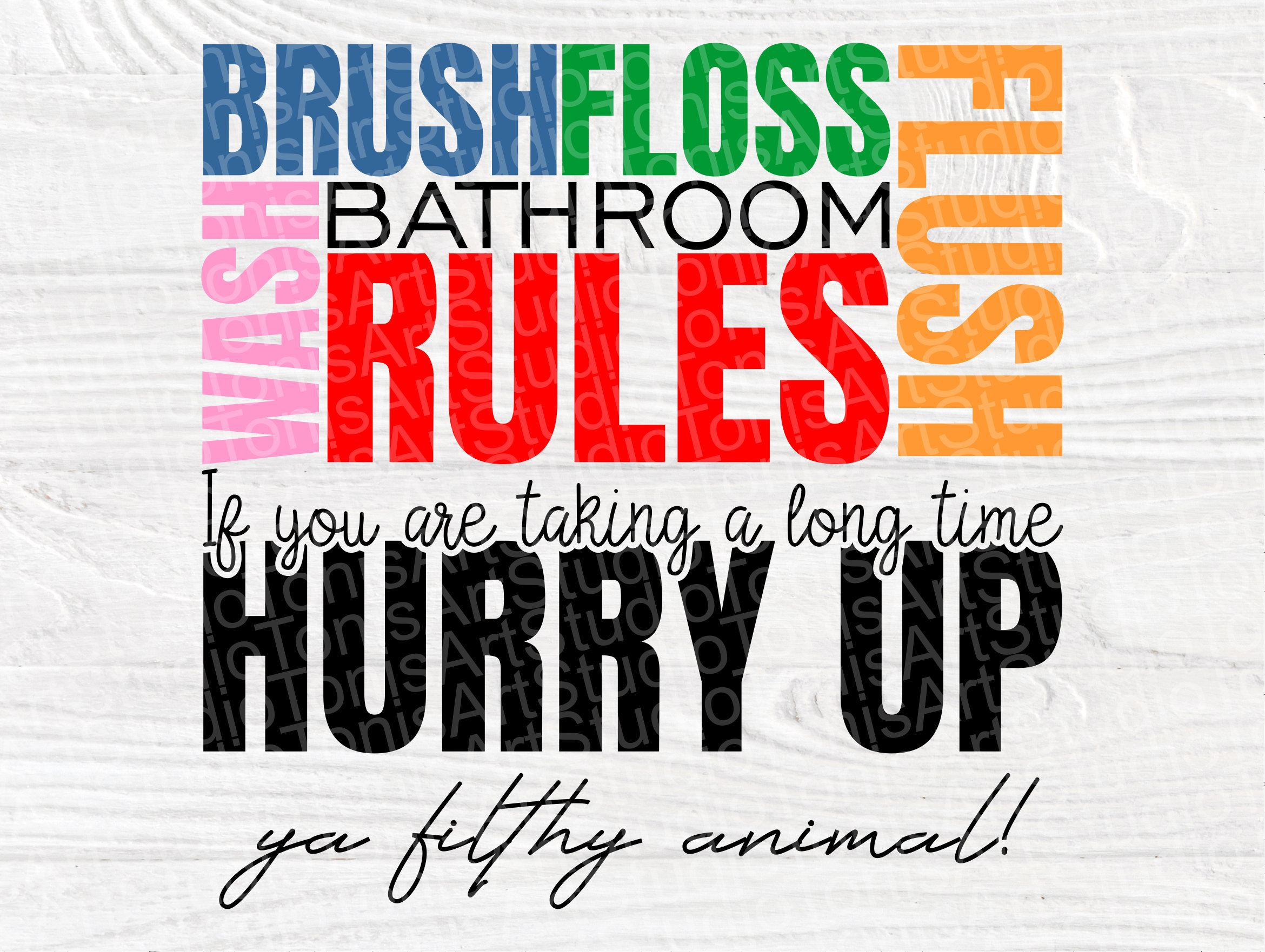 Download Bathroom Rules SVG, Funny Sign SVG, Svg Cut Files