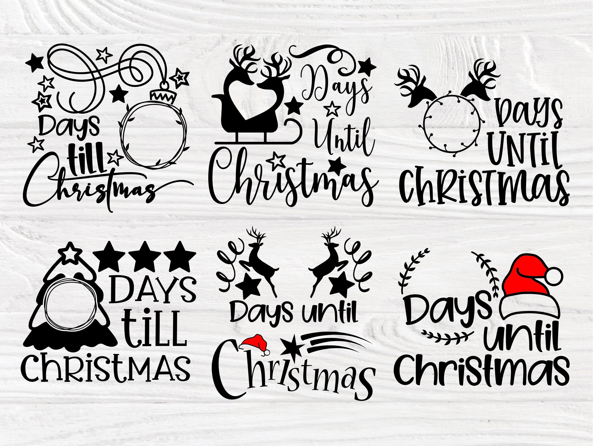 Days Until Christmas SVG Bundle Svg Cut Files | Etsy