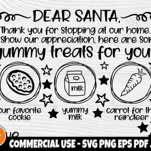 Santa Tray SVG: Christmas Eve Plate, Milk and Cookies (Digital Download)