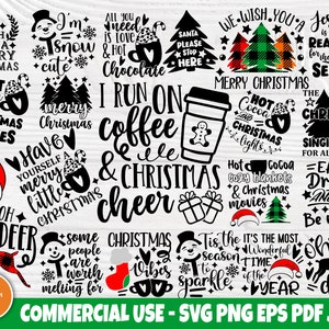 Christmas SVG Bundle: 20 Shirt Designs, Signs, Tree, Cocoa (Digital Download)