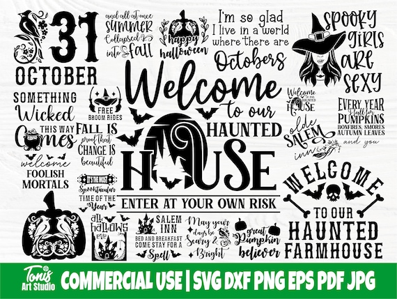 Farmhouse Halloween SVG Bundle, Svg Cut Files
