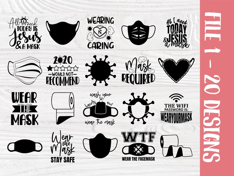 Download Funny Face Mask SVG Bundle Quarantine Svg Quotes | Etsy