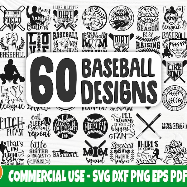 Baseball Bundle SVG | Baseball Svg Files | Baseball Bat Svg | Baseball Mom Shirt