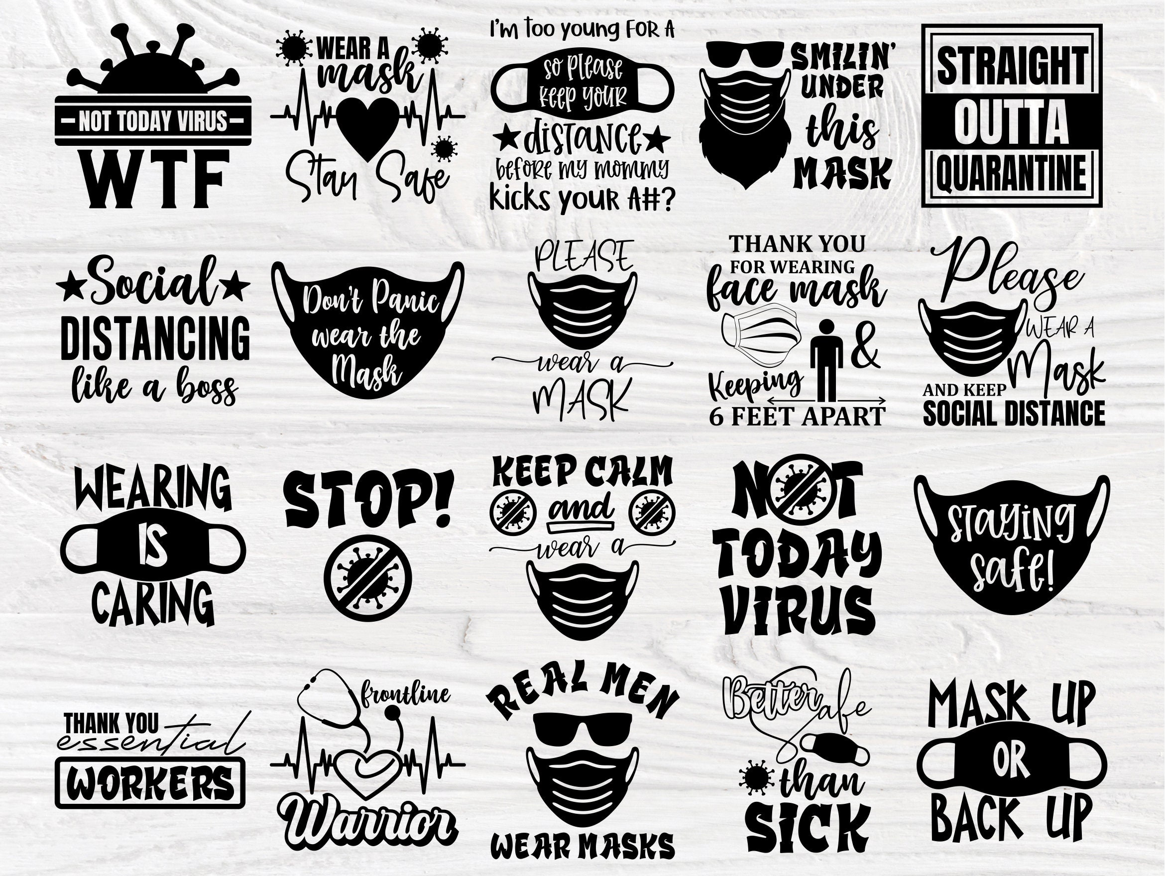 Download Face Mask Quotes SVG, Social Distancing Svg, Virus