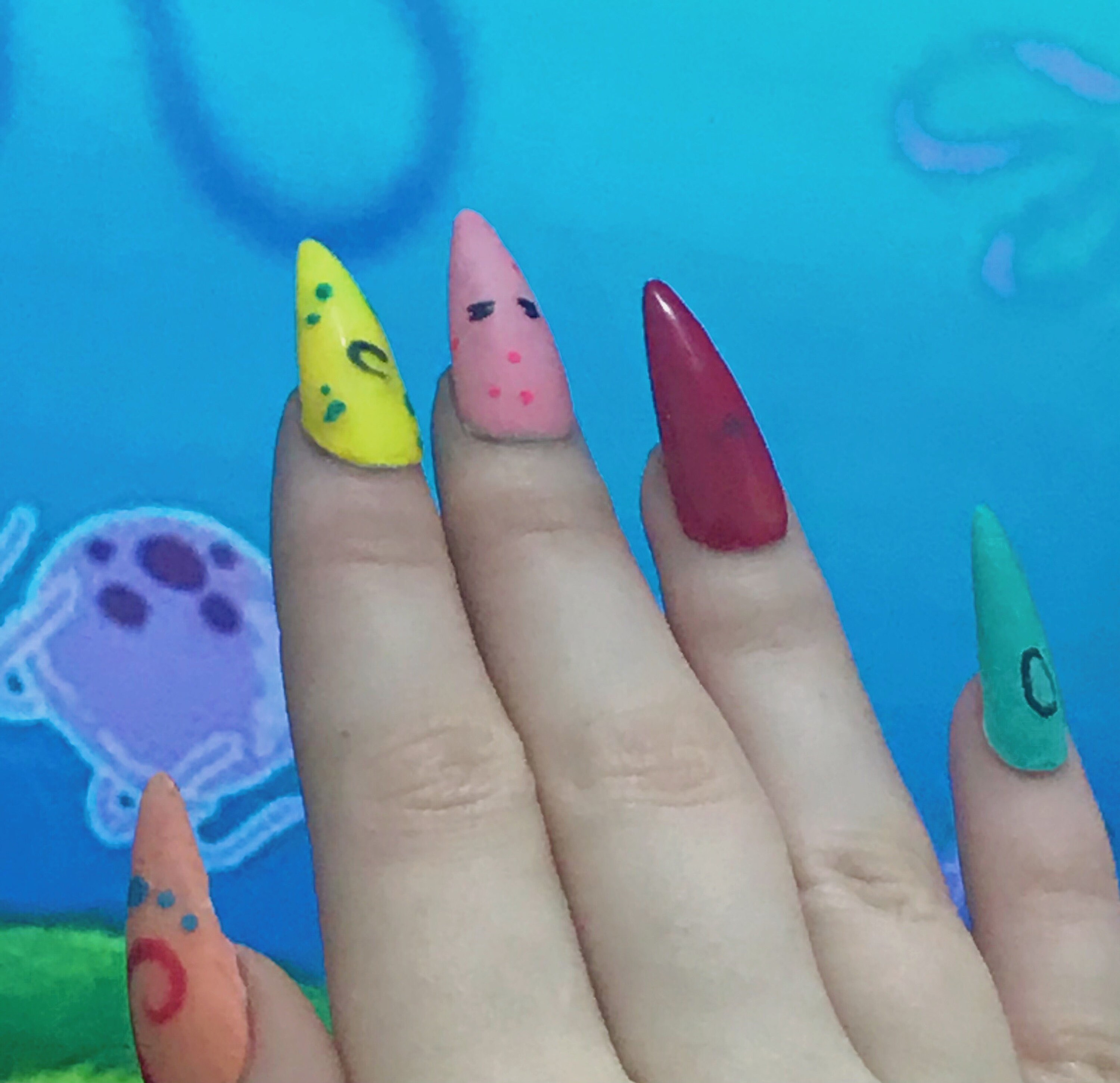 Spongebob nails Etsy