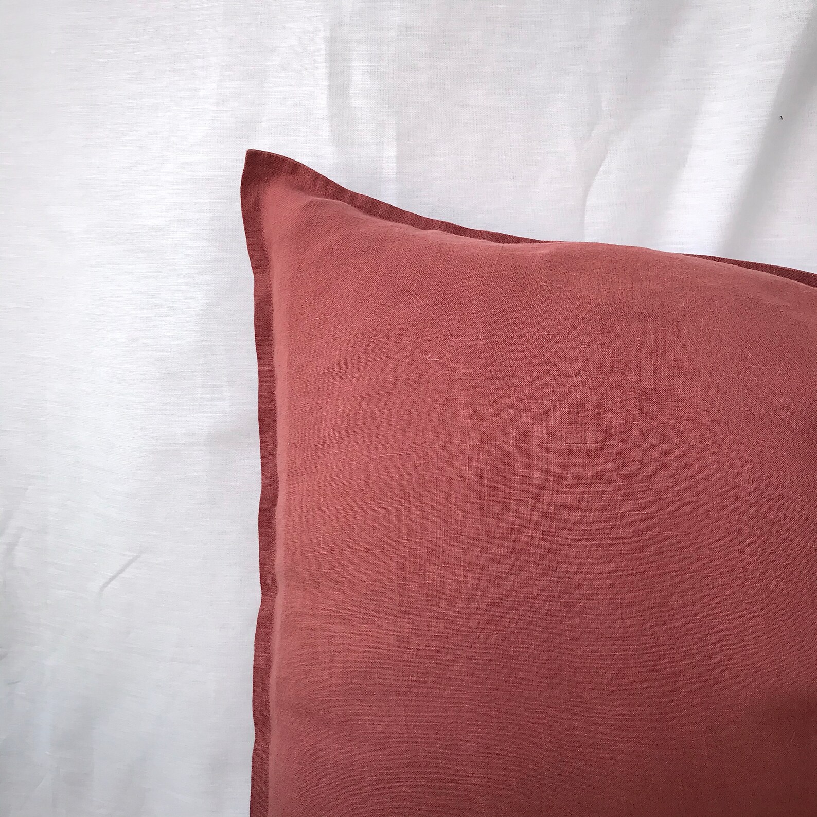 Linen Pillowcase With Small Flange Softened European Linen Etsy