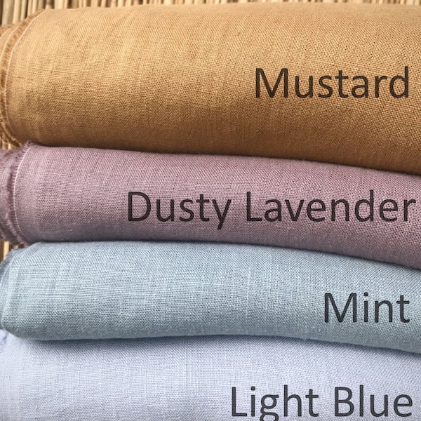 Soft 100% linen fabric by the yard/ meter, stonewashed, 200 gsm, Cut-to-length, European flax, OEKO-Tex certified