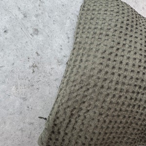 Linen waffle pillow cover, decorative pillow case with envelope/ hidden zipper closure, various colors image 1