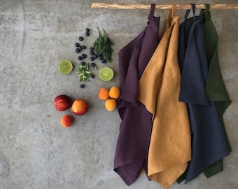 Soft linen kitchen towel, tea towel. Absorbent dish towel. Stonewashed, OEKO-Tex