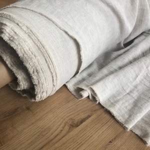 Soft 100% linen fabric, Natural linen, by the yard/ meter, stonewashed, 200 gsm, Cut-to-length, European flax, OEKO-Tex certified
