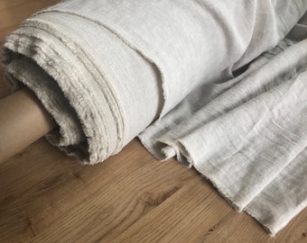 Soft 100% linen fabric, Natural linen, by the yard/ meter, stonewashed, 200 gsm, Cut-to-length, European flax, OEKO-Tex certified