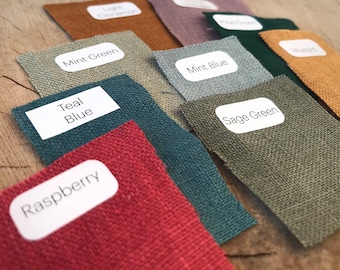 Linen fabric samples