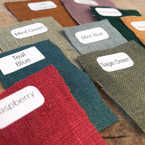 Linen fabric samples