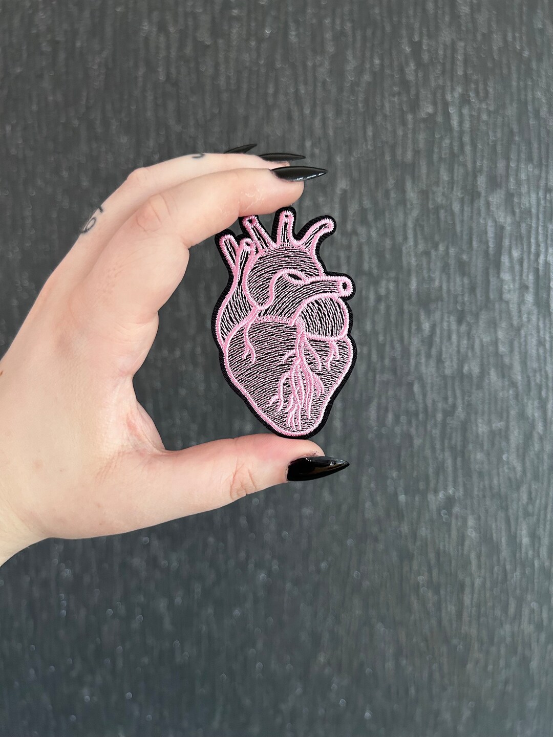 Anatomical Heart Iron on Patch Pink - Etsy