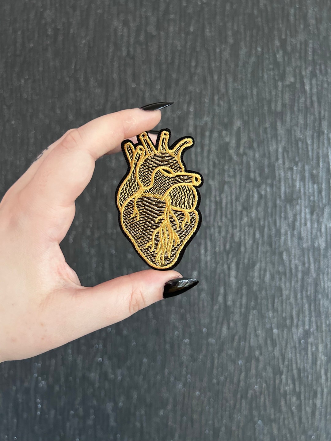 Anatomical Heart Iron on Patch Yellow - Etsy