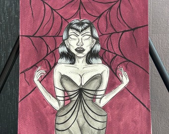 Spiderweb - inktober 2023 ORIGINAL PAINTING