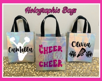 Personalized Holographic Cheer Gift Bag | Cheerleader Team Gift