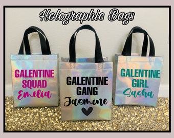 Personalized Galentine's Day Holographic Gift Bag | Party Favors