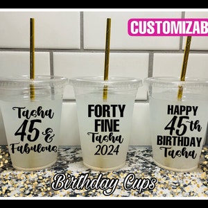 45th Birthday Cups | 45th Birthday Decorations | 45 and Fabulous | 45th Birthday Favors | 45th Party Cups | 45th Birthday Party Favors