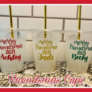 Friendsmas 2023 | Merry Friendsmas | Christmas Party Favors | Holiday Party Favors | Friends Christmas Gift | Christmas Cups | Holiday Cups