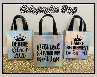 Holographic Retirement Gift Bag | Personalized Party Favor