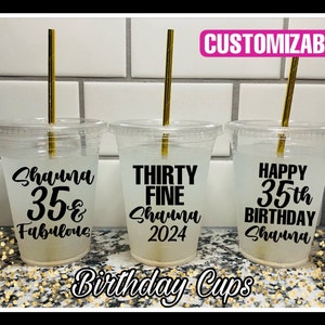 35th Birthday Cups | 35th Birthday Decorations | 35 and Fabulous | 35th Birthday Favors | 35th Party Favors | 35th Birthday Party Favors