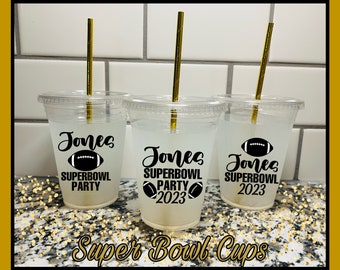 Super Bowl Party Cups | Personalized Football Decorations