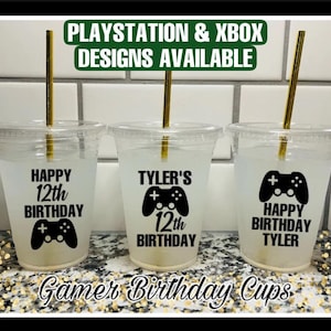Game Birthday Cups | Game Birthday Decorations | Gaming Theme | Game Birthday Favors | Gaming Party Cups | Game Birthday Party Favors