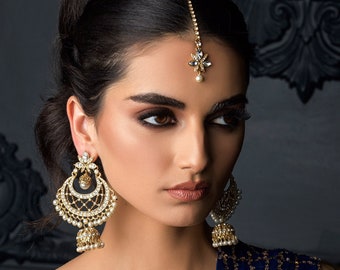 Kyles Collection |  chand baali Earrings and Tikka Set | Indian Jewelry | Pakistani Jewellery | Party Wear | Gift For Her | Earrings | Tikka