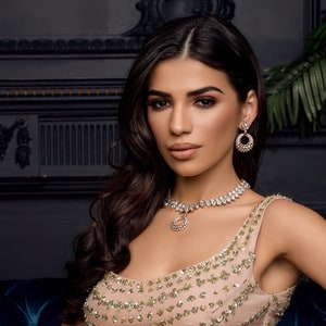 Kyles Collection | Talaaj Necklace Earrings Set | Indian Jewellery | Pakistani Jewelry | Party Wear | Gift For Her | gold plated
