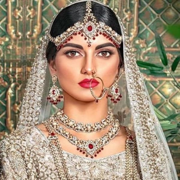 Kyles Collection | Romana Party Set | Pakistani Bridal Jewellery | Red Bridal Jewellery | Bridal Jewellery | Sabyasachi | Gift set | Gift