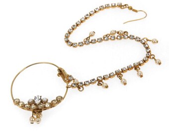 Kyles Collection | Nose Ring | Nath | Crystals | Indian Nose Ring | Bridal Nose hoop | Clip On Nose Ring | Nose Hoop | Clip On Hoop | Indian