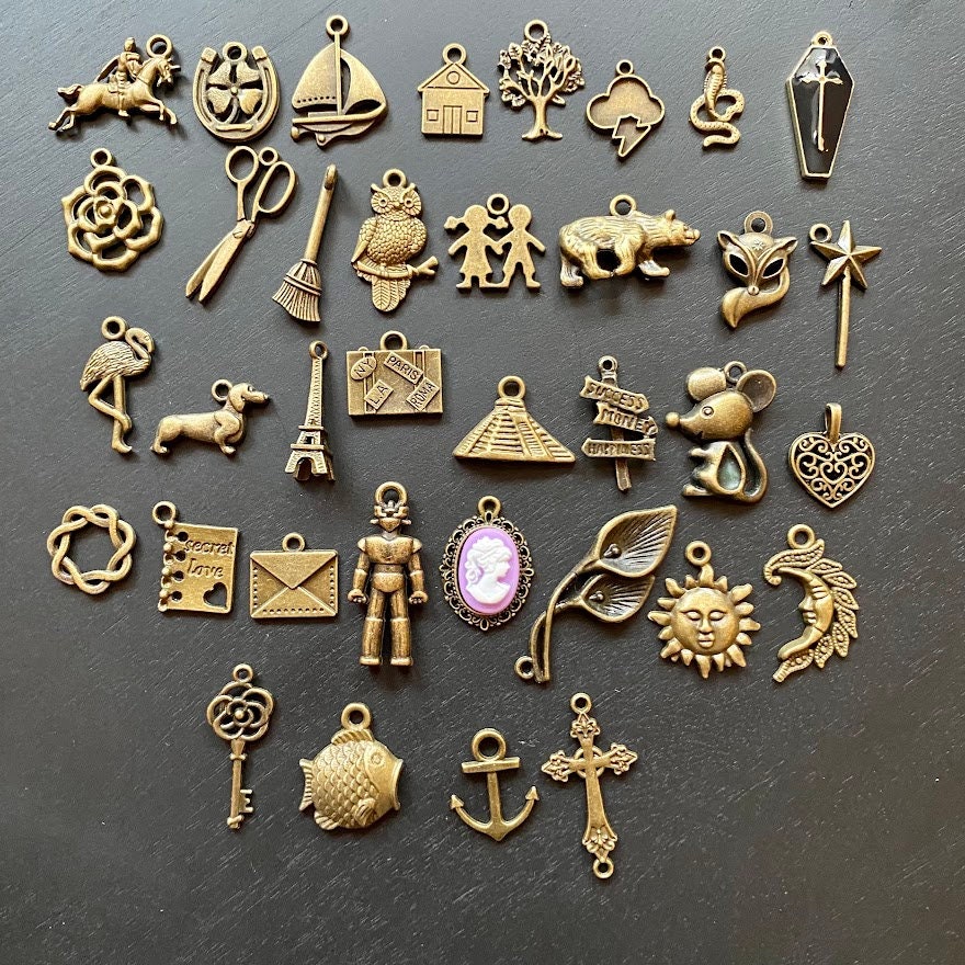 Antique Copper Lenormand Casting Charms Set – 36 Vintage Oracle ...
