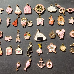Lenormand Charm Set (36 pcs) – Blue or Pink Divination Charms, Tarot Accessories, Fortune Telling Kit, Velvet Pouch, Keywords Included
