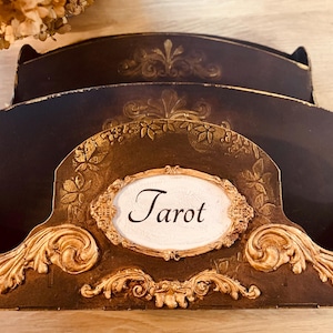 Big Tarot Organizer, Oracle Card Storage Box, Handmade Wooden Fortune Teller Toolbox, 6 Drawers for Cards, Charms, Magical Supplies