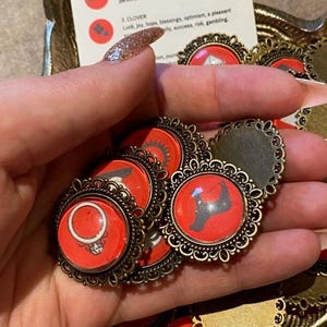 Cartões Lenormand - Moedas estilo vintage, cartões Oracle de metal, baralho Fortuneteller, conjunto de ferramentas de adivinhações intuitivas 36 DISCO + pano Grand Tableau
