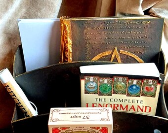 Big Tarot Organizer, Oracle Card Storage Box, Handmade Wooden Fortune Teller Toolbox, 6 Drawers for Cards, Charms, Magical Supplies