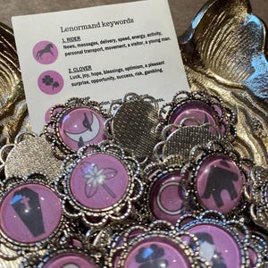 Conjunto de moedas de metal Lenormand Fortuneteller - Várias cores, metais, ideal para leituras diárias e presentes!