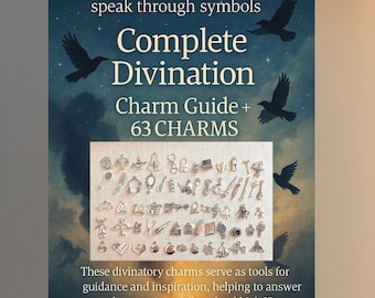 63 Metal Divination Charms, Oracle Casting Set for Intuition and Decision Making, Witchy Gift for Spiritual Practice,