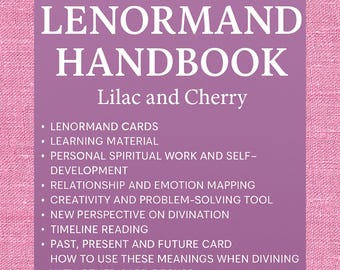 Lenormand Guidebook PDF 167 Pages Intuitive Dual Deck Meanings – Oracle Card Reading Manual -Lilac & Cherry
