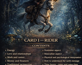Lenormand Cards Handbook – Card I Rider PDF, 18-Page Lenormand Study Guide, Single Card Interpretation, Series Volume 1, Learning Material